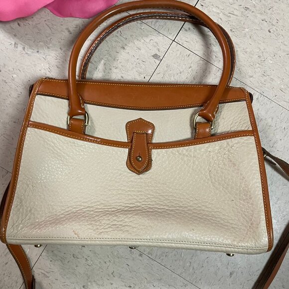 Vintage DOONEY & BOURKE All Weather Leather Bag Pebbled w/ Top Handles Crossbody - Picture 8 of 15